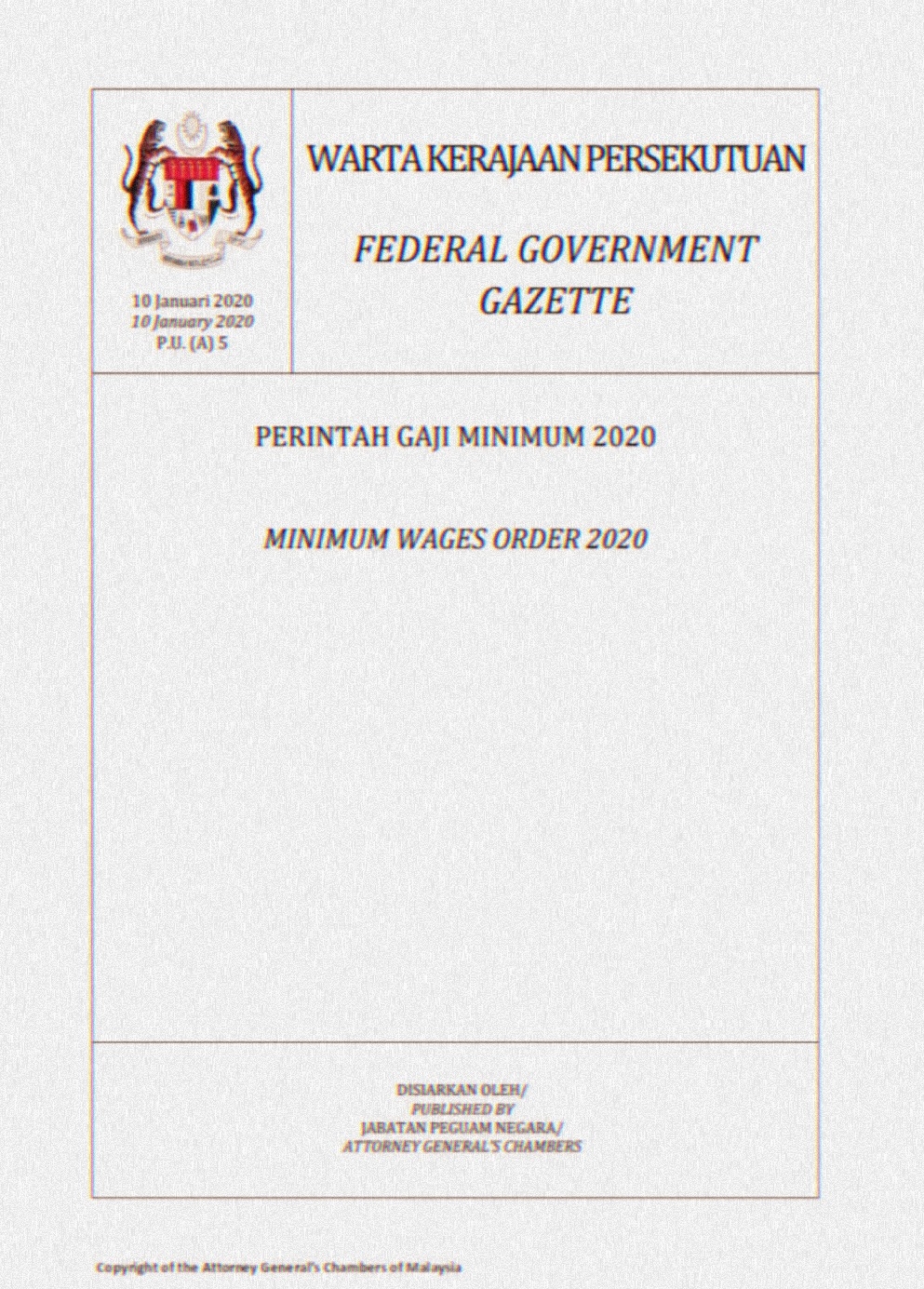 Gaji minimum malaysia 2021